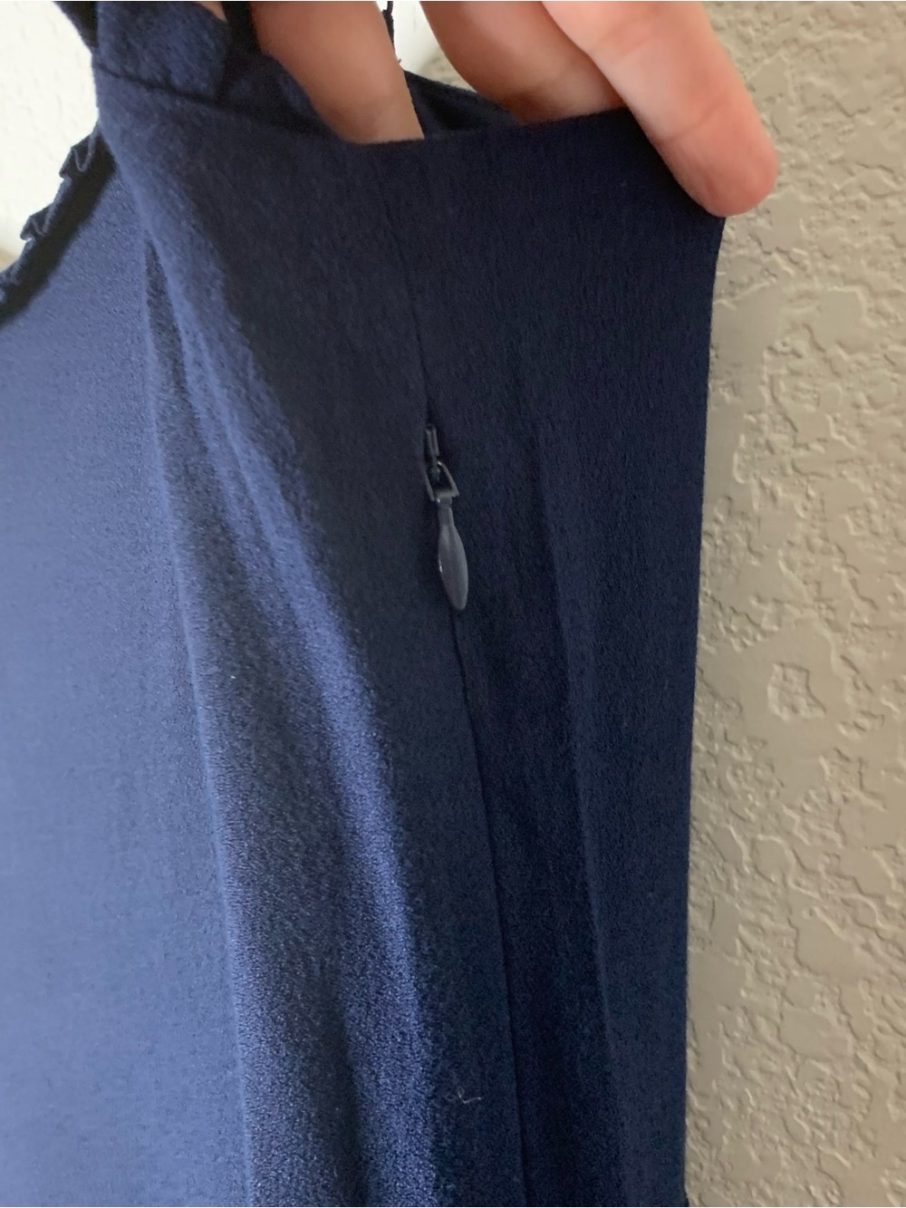 Quince navy women’s lightweight crepe fluted hem midi dress XL NWT - Picture 5 of 10